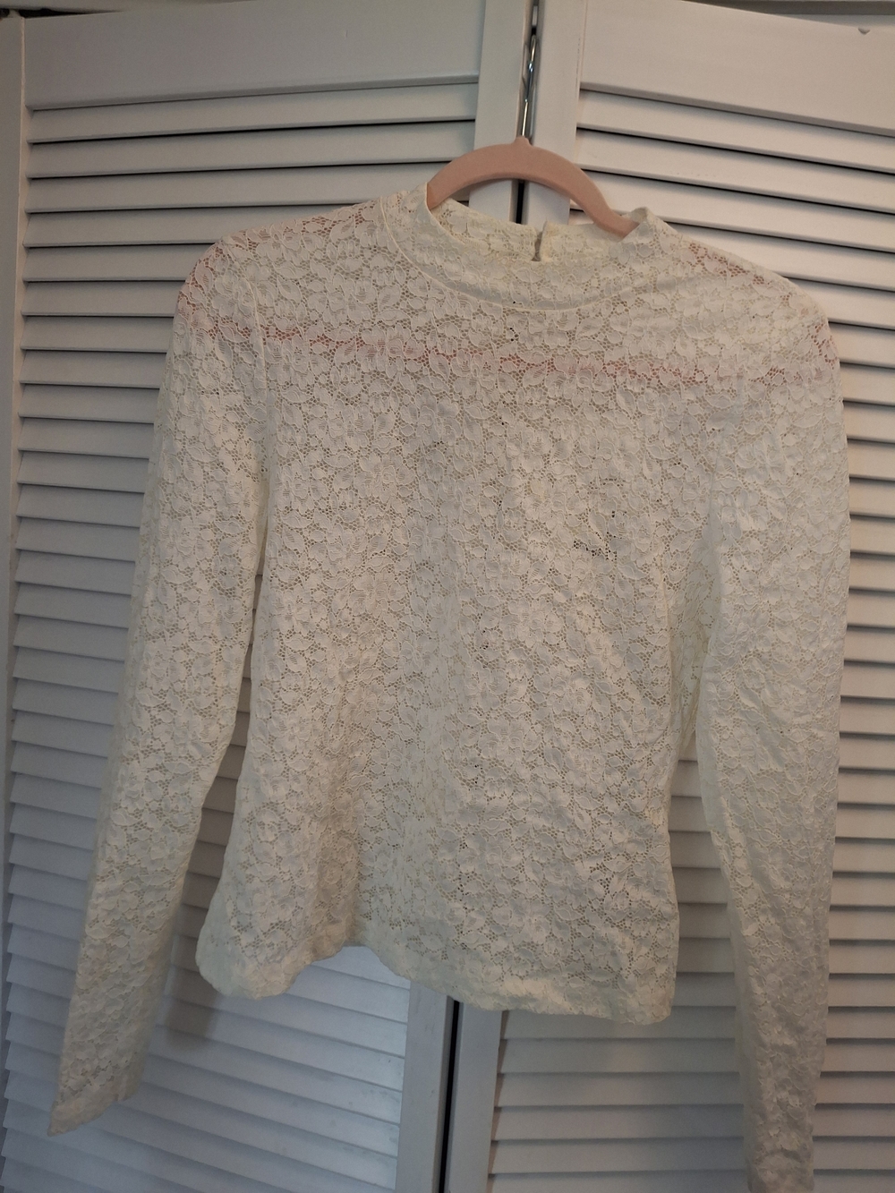 Sezane Taori Cream Lace Mock Neck Blouse NWT